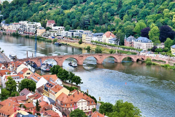 Heidelberg Alemania Junio 2022 Río Neckar Con Puente Viejo — Foto de Stock