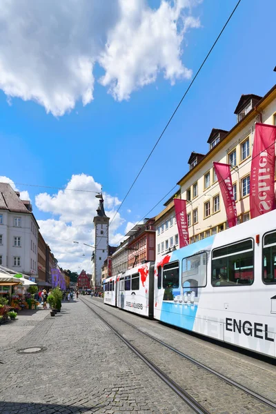 Wurzburg Germany June 2022 Cable Car Driving Treet Called Domstrasse — Foto de Stock