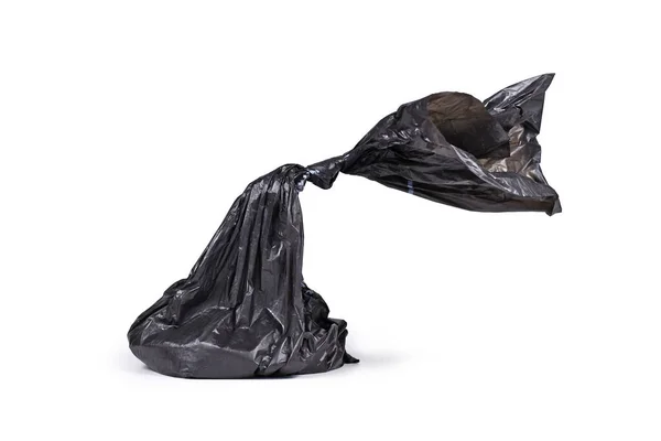 Черный Пластиковый Мешок Какашек Белом Фоне — стоковое фото