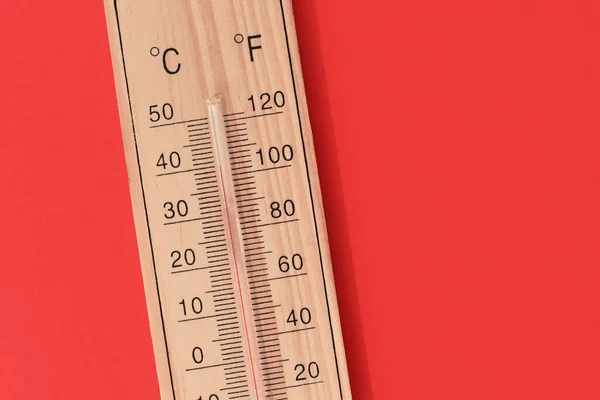 Thermometer Showing Degrees Celsius 104 Degrees Fahrenheit Summer Heat Wave — Stockfoto