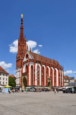 Wurzburg, Germany - July 2022:  Roman Catholic church called 'Marienkapelle' located at 'Unterer Markt' square