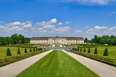 Ludwigsburg, Germany - August 2022: Baroque style garden and residential palace in Ludwigsburg 