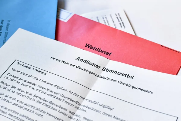 Heidelberg Germany October 2022 German Ballot Paper Mayoral Election — стокове фото