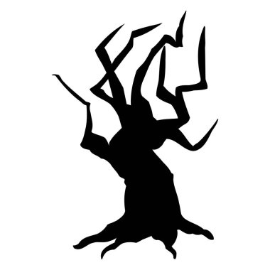 Beyaz arkaplanda ağaç silueti izole edilmiş