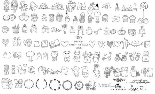 Тварини Мультфільм Велика Колекція Декоративних Дітей Дитячі Персонажі Листівка Малюнок — стоковий вектор