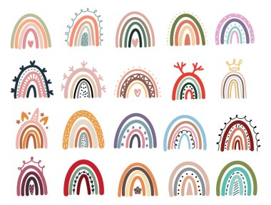 Pastel stil gökkuşaklarını ayarlayın. vektör çizimleri