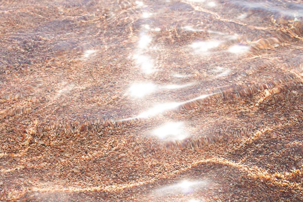 Mořská Voda Zvýrazněním Vlnami Pískem Vlnami Oceán Nebo Břeh Jezera — Stock fotografie