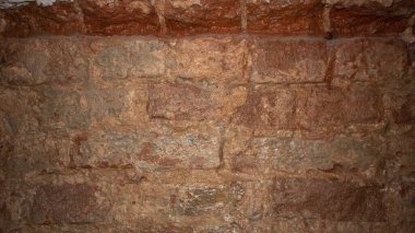 Kırmızı eski bir tuğla duvarın dokusu