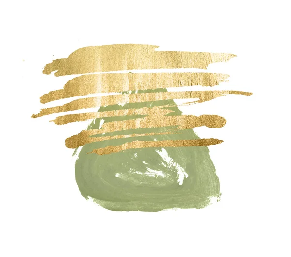 Абстрактная Ручная Роспись Золотых Зеленых Стеблей Белом Фоне Вашего Дизайна — стоковое фото
