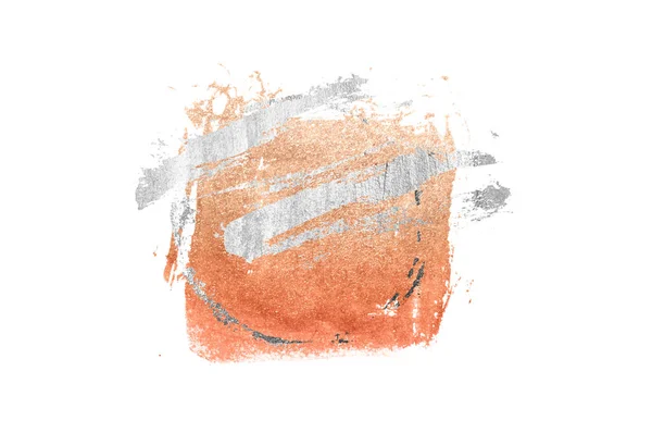 Покрашенные Вручную Серебряные Оранжевые Стебли Белом Фоне Вашего Дизайна — стоковое фото