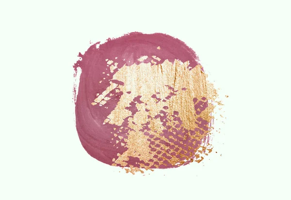 Abstract Hand Painted Gold Pink Stains Light Gray Background Your — Stok fotoğraf