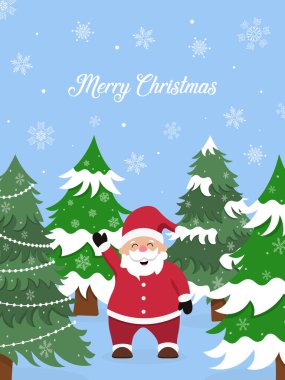 Şirin kış vektör resimli renkli noel kartı.