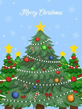 Şirin kış vektör resimli renkli noel kartı.