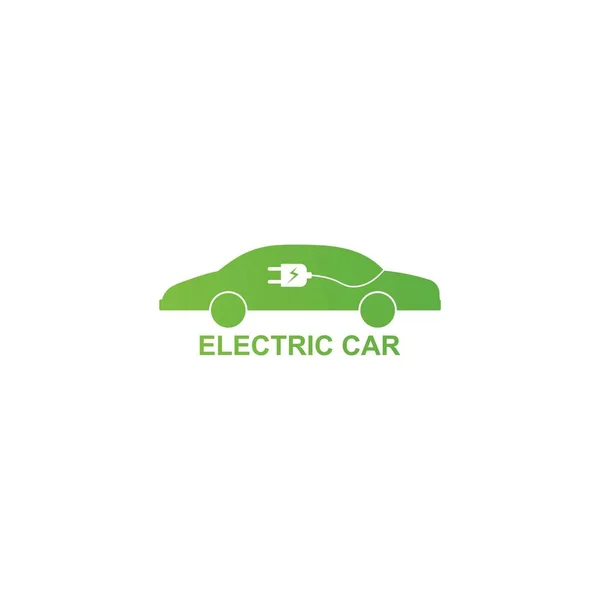 Elektroauto Green Car Hybrid Technologie Logo Design — Stockvektor