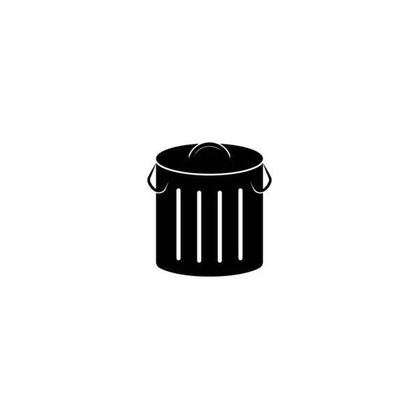 Trash Can Icon Flat Design Template — Stock Vector