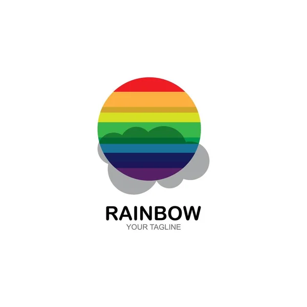 Rainbow Ikon Logotyp Vektor Mall Illustration Design — Stock vektor