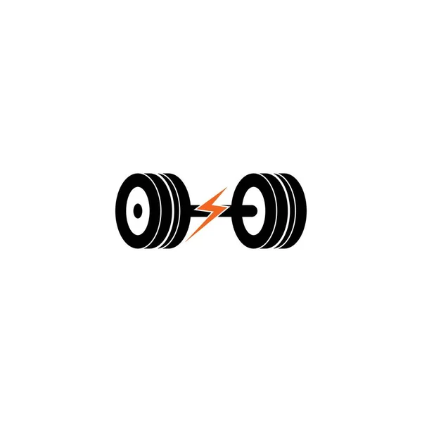 Barbell Dumbbell Gym Icon Logo Template — Stock Vector