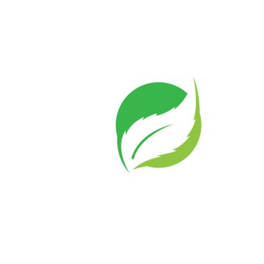 Çevre simgesi yeşil yaprak çizimi izole edildi.