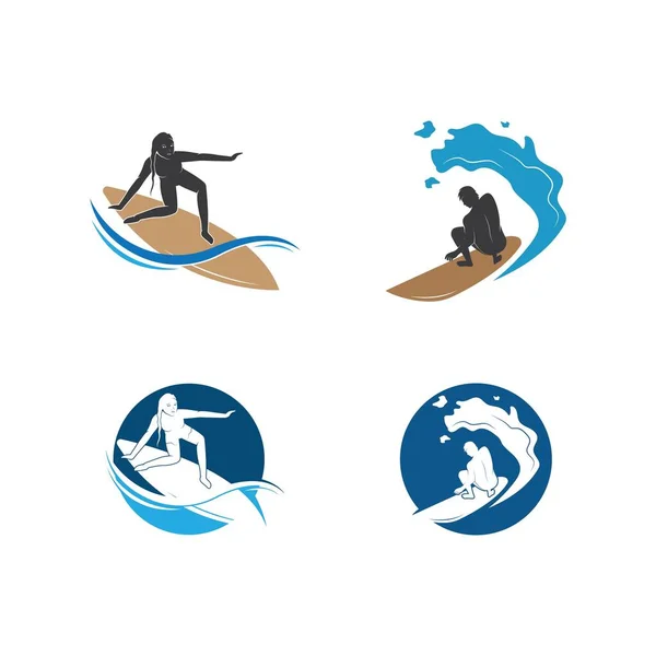 冲浪运动标志模板设计 — 图库矢量图片