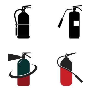 Yangın söndürme simgesi vektörü düz desen