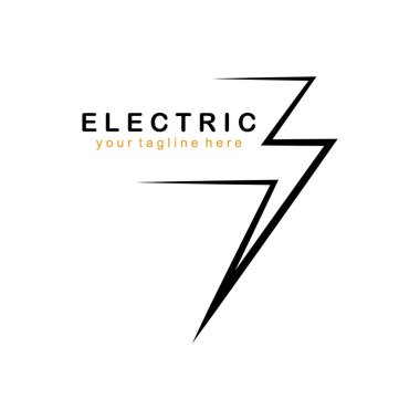 Şimşek Elektrik Simgesi Vektör Çizimi