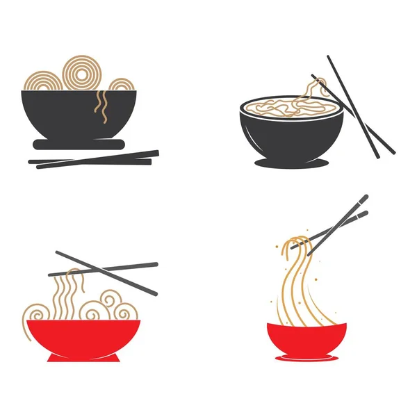 Noodle Bowl Logo Vector Template — Wektor stockowy