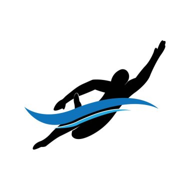 Swimming logo designs vector template