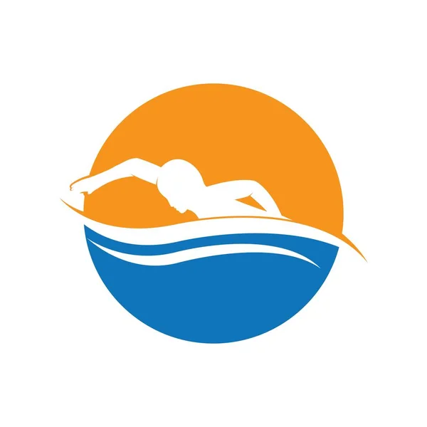 Swimming Logo Designs Vector Template — Vetor de Stock