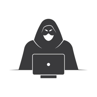 Anonim hacker logo karakter çizimi