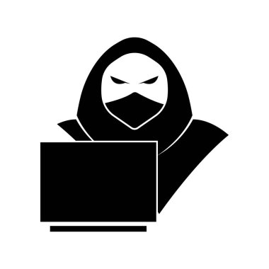 Anonim hacker logo karakter çizimi