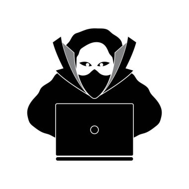 Anonim hacker logo karakter çizimi