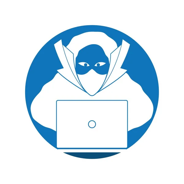 Ilustración Carácter Logo Hacker Anónimo — Archivo Imágenes Vectoriales