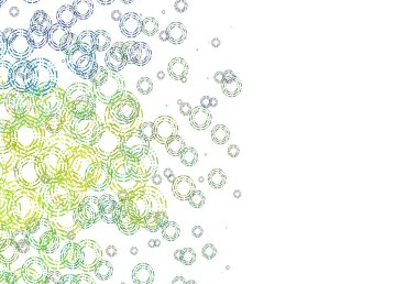 Açık mavi, diskli sarı vektör dokusu. Bulanık yağmur damlaları olan soyut bir çizim. İş reklamları için tasarım.