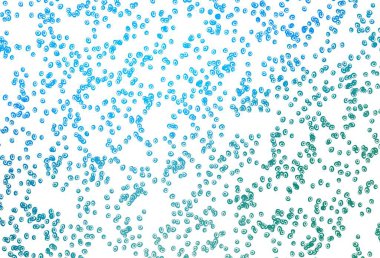 Açık mavi, köpüklü yeşil vektör arkaplan. Bulanık dekoratif tasarım baloncuklu soyut tarzda. Reklamlar, broşürler için desen.