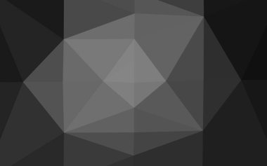 Koyu gümüş, gri vektör üçgen mozaik doku.