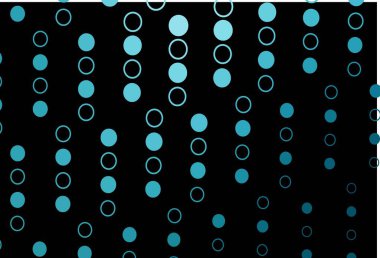 Disklerle koyu mavi vektör dokusu. Bulanık yağmur damlaları olan soyut bir çizim. İş reklamları için tasarım.