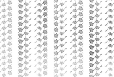 Açık gümüş, gri vektör elle boyanmış desen. Renkli yapraklı eskiz karalamalar. İş tasarımınız için yepyeni bir tarz.