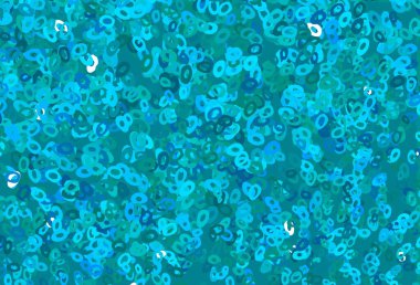 Açık mavi, daire şekilli yeşil vektör düzeni. Parlak renkli soyut çemberlerin olduğu bir resim. Güzel web siteleri için desen.