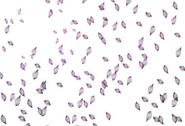 Hafif Mor vektör karalama arkaplanı. Yapraklarla karalama tarzında renkli çizimler. Web siteniz için Doodle tasarımı.