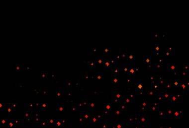 Koyu turuncu arka plan, üçgenler, daireler ve küplerle. Küreler, kareler ve çizgilerle soyut çizimler. Reklamlar için desen.