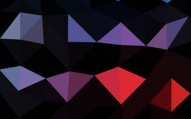 Koyu mavi, kırmızı vektör soyut çokgen örtüsü.