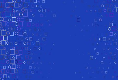 Açık Çoklu Renk, Gökkuşağı vektör arkaplanı noktalı, noktalı, küplü. Renkli daireler, dikdörtgenler ile soyut arkaplan. Reklamlar, broşürler için desen.