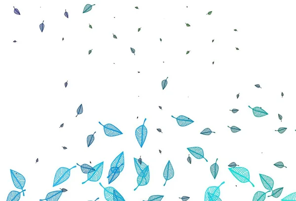 ライトブルーグリーンのベクトルドアパターン グラデーションの折り紙風の葉の落書きイラスト ウェブ リーフレット テキスタイル用の手描きのデザイン — ストックベクタ