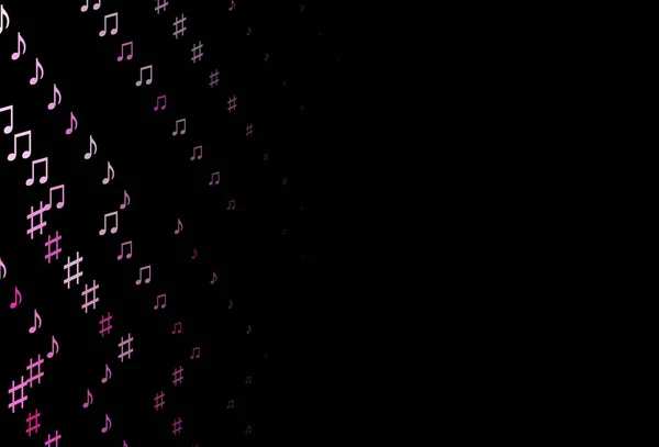 Темно Розовый Векторный Узор Музыкальными Элементами Современная Абстрактная Иллюстрация Мелодичными — стоковый вектор