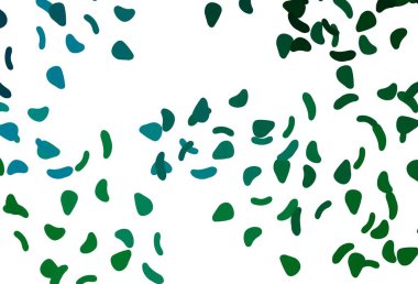 Açık mavi, kaotik şekilli yeşil vektör deseni. Renkli rastgele şekillerle modern soyut illüstrasyon. Web siteniz için basit tasarım.