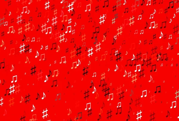 Светло Красный Векторный Узор Музыкальными Элементами Абстрактная Иллюстрация Красочными Символами — стоковый вектор