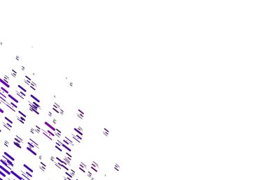 Dar çizgileri olan açık mor vektör deseni. Renkli çubuklarla gösterişli soyut çizimler. TV reklamları için arkaplan.