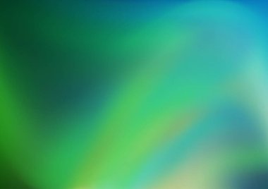 Açık Mavi ve Yeşil vektör soyut parlak deseni bulanıklaştırdı.