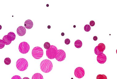 Çember şekilli açık pembe vektör düzeni. Bulanık dekoratif tasarım baloncuklu soyut tarzda. Güzel web siteleri için desen.