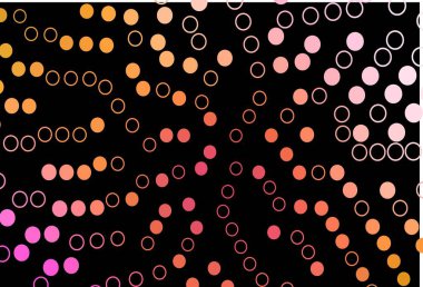 Koyu kırmızı, küreli sarı vektör deseni. Soyut arka planda bulanık kabarcıklar ve renkli gradyan. Suyun deseni, yağmur damlaları.